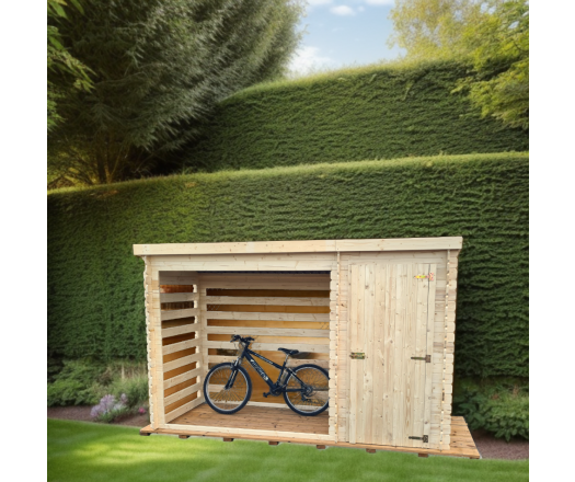 Abri range-bûches, Epicéa Madriers 20mm, 3.30 x 1.20 m, 4.00m²