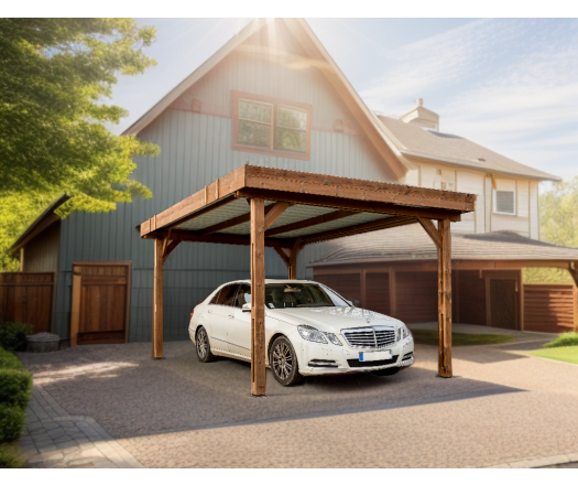 Carport Thones, THT section 40 x 140mm//40 x 120mm, 3.00 x 4.60m, 17.50m²