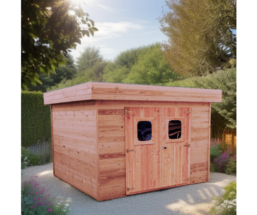 Abri Dinan, Douglas Madriers 28mm, 3.40 x 3.40m, 11.50m²