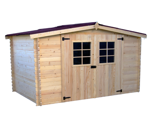 Abri Montana, Epicéa madriers 28mm, 3.15 x 3.00m, 9.50m²
