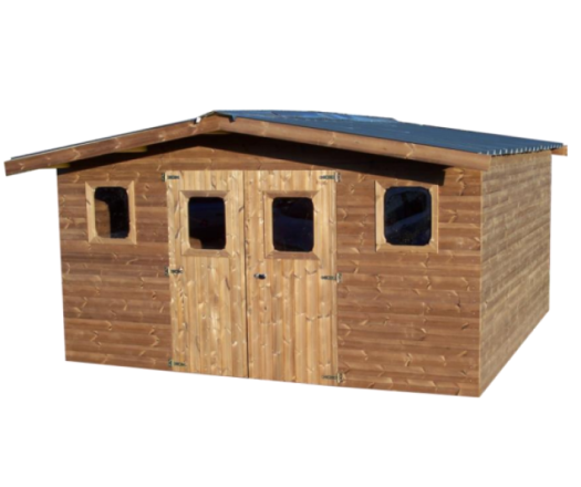 Abri Thermabri, THT madriers 28mm, 4.30 x 3.50m, 15.00m²