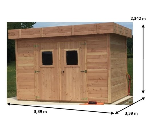 Abri Dinan, Douglas Madriers 28mm, 3.40 x 3.40m, 11.50m²