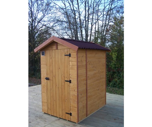 Abri Eden WC, Epicéa en panneaux 16 mm, 1.40 x 1.90m, 2.60m²