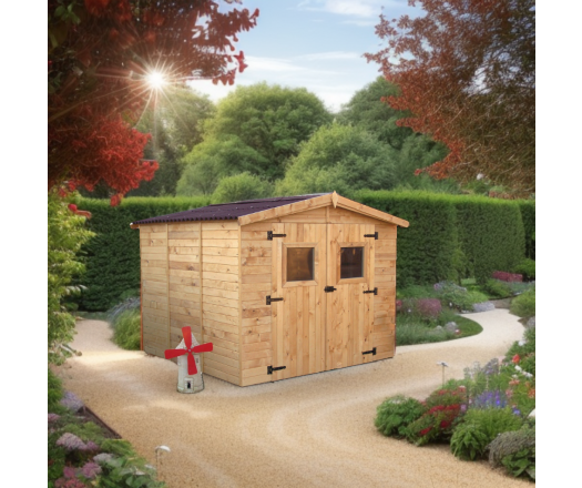 Abri Eden, Epicéa panneaux 16mm, 2.40 x 2.40m, 7.20m²