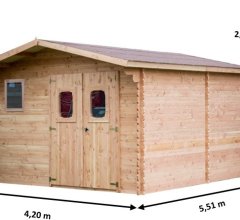 Abri Dommar, Douglas Madriers 28mm, 4.00 x 5.00m, 20m²