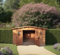 Abri Thermabri, Epicéa THT madriers 28mm, 4.30 x 3.50m, 15.10m²