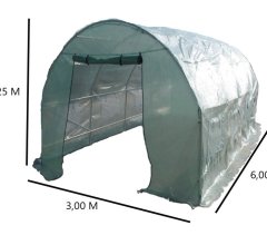 Serre jardin tunnel, Métal, 3.00 x6.00 m, 18m²