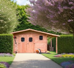 Abri Dommar, Douglas Madriers 28mm, 4.90 x 3.50m, 17.20m²