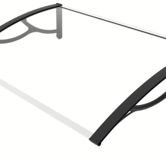 Marquise de porte et fenêtre 80 x 120 cm / support mural plastique / polycarbonate plein compact 3 mm / extrêmement résistant