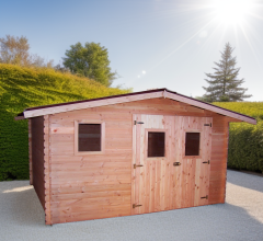 Abri Dublin, Douglas Madriers 28mm, 4.30 x 3.00m, 12.90m²
