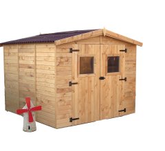 Abri Eden, Epicéa panneaux 16mm, 2.40 x 2.40m, 7.20m²