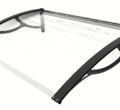 Marquise de porte et fenêtre 80 x 120 cm / support mural plastique / polycarbonate alvéolaire double peau 4 mm