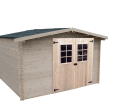 Abri Vaduz, Epicéa madriers 28 mm, 3.40 x 3.04m, 10.34 m²