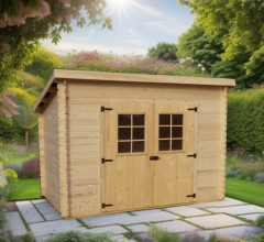 Abri Charente, Epicéa Madriers 20mm, 3.00 x 2.00m, 6.00m²