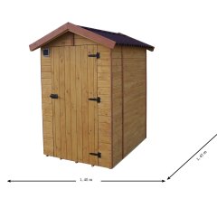 Abri Eden WC, Epicéa en panneaux 16 mm, 1.40 x 1.40m, 2.00m²