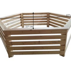 Habillage hexagonal pour spas et piscines gonflables, Bois, 2.80 x 2.20 m, 6.10m²