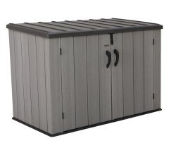 Coffre de jardin, résine PEHD, imitation bois, grand volume, 1.90m x 1.00m, 1.90m²