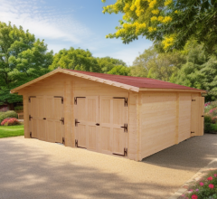 Garage Vendome, Epicéa Madriers 60mm, 6.30 x 6.60m, 42m²