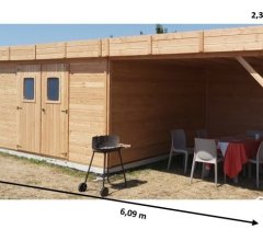 Abri Dinan, Douglas Madriers 28mm, 5.75 x 3.00m, 17.25m²