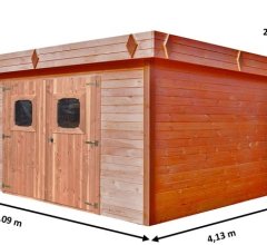 Abri Dinan, Douglas Madriers 28mm, 4.10 x 4.10m, 16.90m²