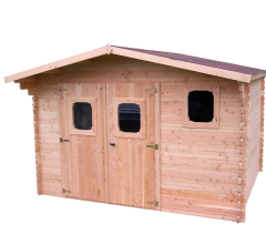 Abri Dommar, Douglas Madriers 28mm, 3.80 x 3.50, 13.30m²