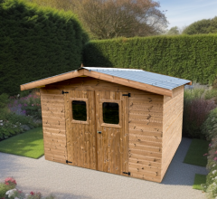 Abri Thermabri, THT Madriers 28mm, 3.40 x 3.60m, 12.30m²