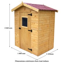 Abri Eden, Epicea panneaux 16mm, 1.80 x 1.50m 2.60m²