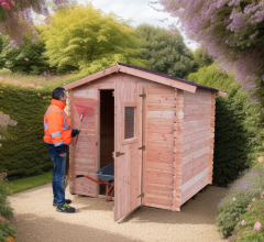 Abri Dublin, Douglas, Madriers 28mm, 2.10 x 2.00m, 4.30m²