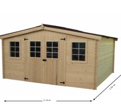 Abri Baron, Epicéa Madriers 28mm, 4.20 x 3.00m, 12.70m²