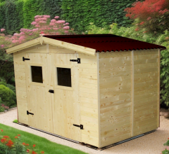 Abri Eden, Epicéa panneaux 16mm, 2.70 x 1.90m, 5.00m²