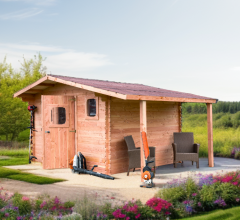 Abri Dommar, Douglas Madriers 28mm, 4.90 x 4.00m, 19.70m²