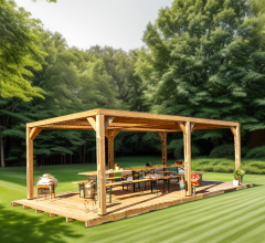 Pergola Thermauvent avec ventelles, THT, 3.50 x 6.20m, 21.70m²