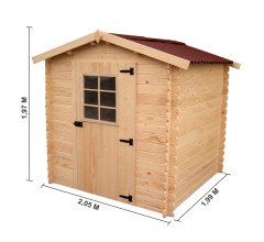 Abri Alpina, Epicéa madriers 20mm, 2.0 x 2.0 m, 4.00 m²