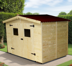Abri Eden, Epicéa panneaux 16mm, 2.70 x 1.90m, 5.00m²