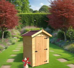 Abri Eden WC, Epicéa en panneaux 16 mm, 1.40 x 1.40m, 2.00m²