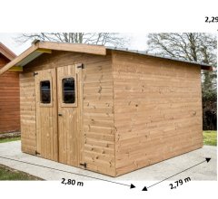 Abri Thiers, THT Madriers 19mm, 2.80 x 2.80m, 7.80m²