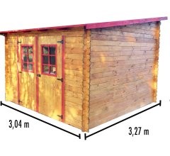 Abri Lavan, Epicéa Madriers 28mm, 3.00 x 3.30m, 10.00m²