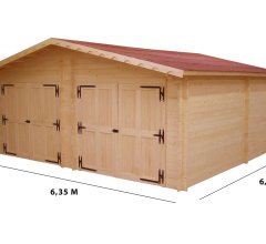 Garage Vendome, Epicéa Madriers 60mm, 6.30 x 6.60m, 42m²