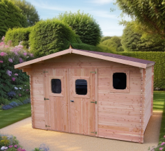 Abri Dommar, Douglas Madriers 28mm, 3.80 x 3.50, 13.30m²