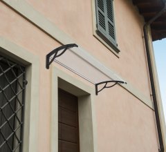 Marquise de porte et fenêtre 80 x 120 cm / support mural plastique / polycarbonate plein compact 3 mm / extrêmement résistant