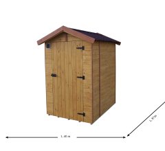 Abri Eden WC, Epicéa en panneaux 16 mm, 1.40 x 1.90m, 2.60m²