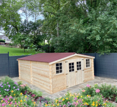 Abri Baron, Epicéa Madriers 28mm, 4.00x 5.00m, 20,00 m²