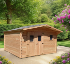 Abri Dommar, Douglas Madriers 28mm, 4.20 x 3.50, 14.80m²