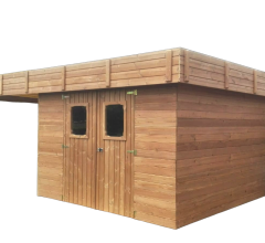 Abri Thalasso avec bûcher, THT Madriers 28mm, 2.79 x 3.00m, 8.76m²