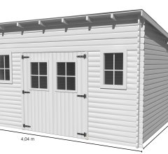 Abri Lavan, Epicéa Madriers 28mm, 4.00 x 4.30m, 17.30m²