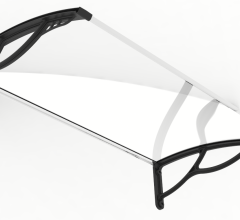 Marquise de porte et fenêtre 80 x 120 cm / support mural plastique / polycarbonate plein compact 3 mm / extrêmement résistant