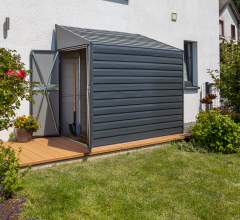 Abri, métal, ouverture latérale, 1.20 x 2.00m, 2.40m²