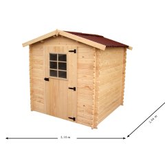 Abri Vaduz, Epicéa madriers 28 mm, 2.10 x 2.00m, 4.30 m²