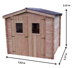 Abri Dublin, Douglas Madriers 28mm, 2.60 x 2.20m, 5.70m²