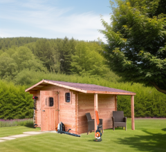 Abri Dommar, Douglas Madriers 28mm, 4.90 x 3.50m, 17.20m²